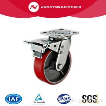 Caster công nghiệp nặng 8 inch xoay với lõi sắt với tổng lực phanh